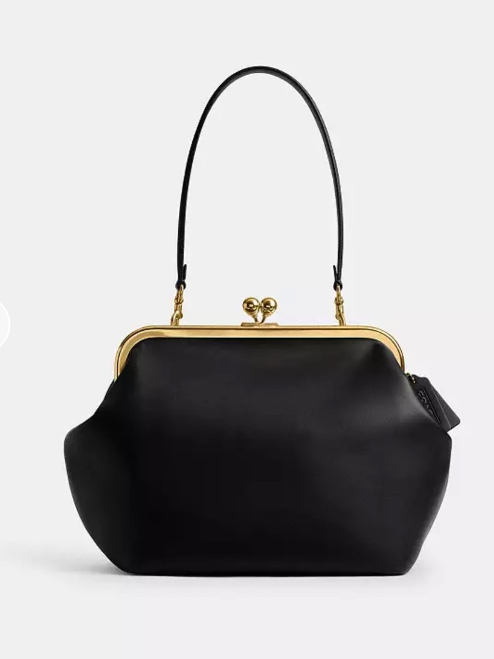 Coach Black Kisslock Frame Shoulder Bag 27 with Gold Hardware